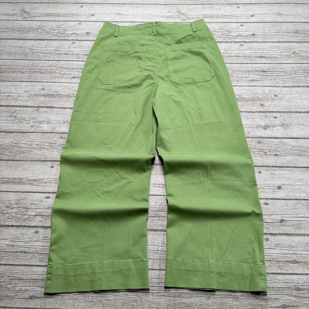 NEW Bagatelle Collection Pants Women's 12 Green Cropped High Rise Wide Leg Baggy - Picture 2 of 9